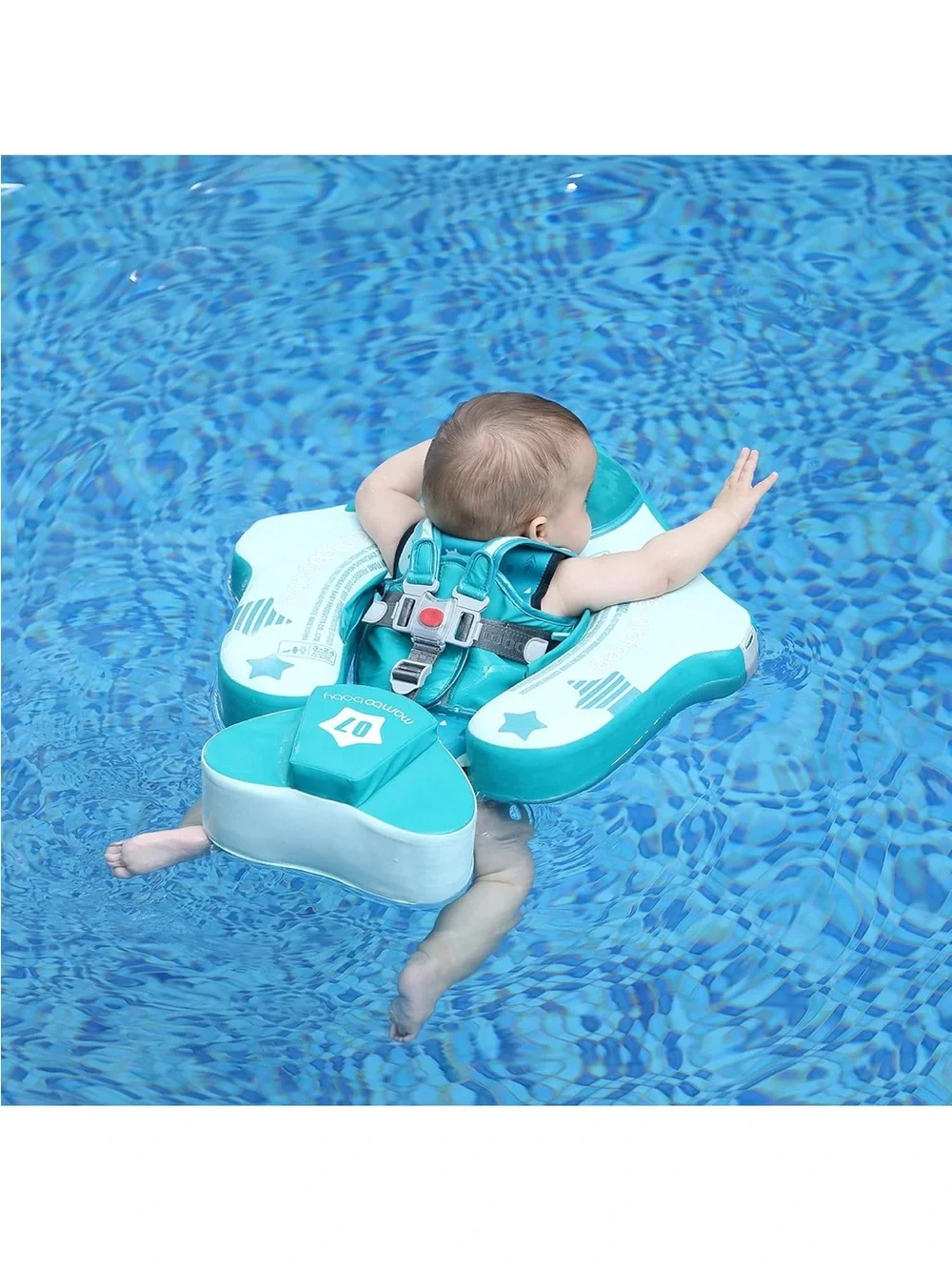 Mambo Baby Teal Swim Float with UPF50+ Sun Canopy